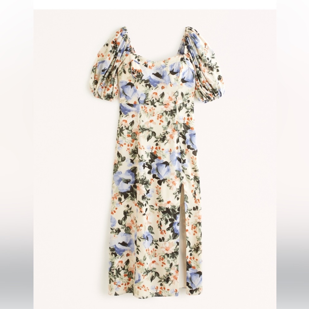 Abercrombie Camille Puff Sleeve Midi Dress - Floral